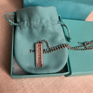 Brand New Tiffany & Co AtlasBar Pendant and Beaded Chain